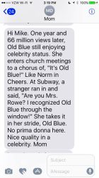 Texts From Mother: Old Blue One Year Later