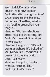 Text From Mother: It's like an earring