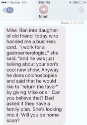 Texts From Mother: Colonoscopies